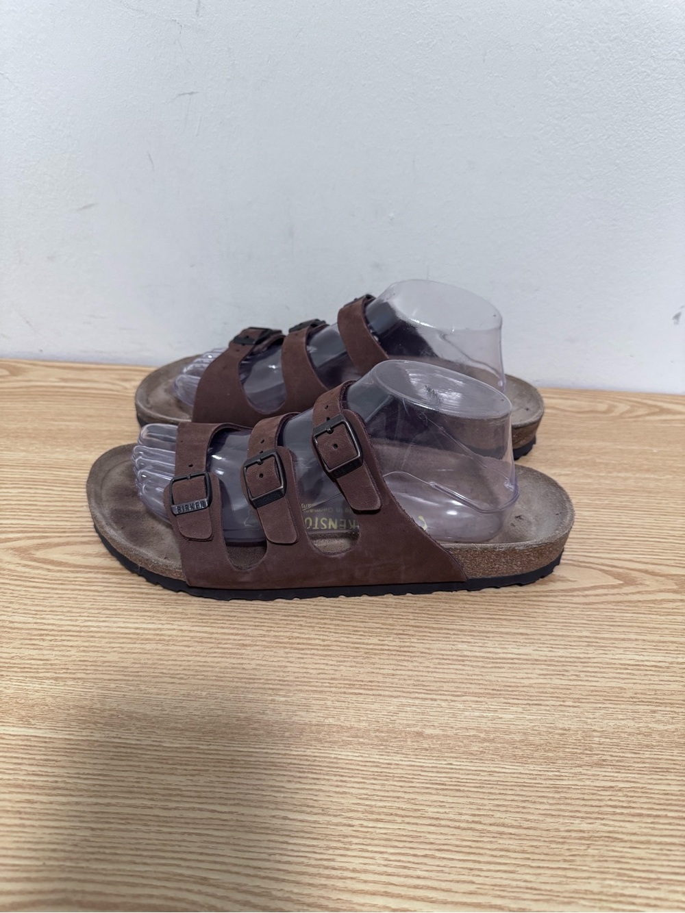 Birkenstock Florida 3 Strap Suede Sandals Tan Women's EU Sz 41 US 10 W